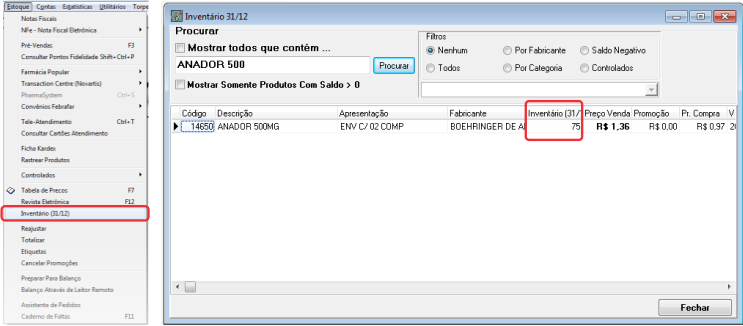Ajuste estoque 31-12