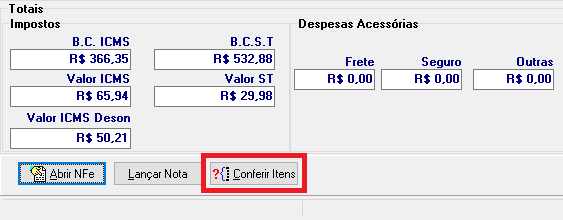 Conferir Itens Nfe Entrada
