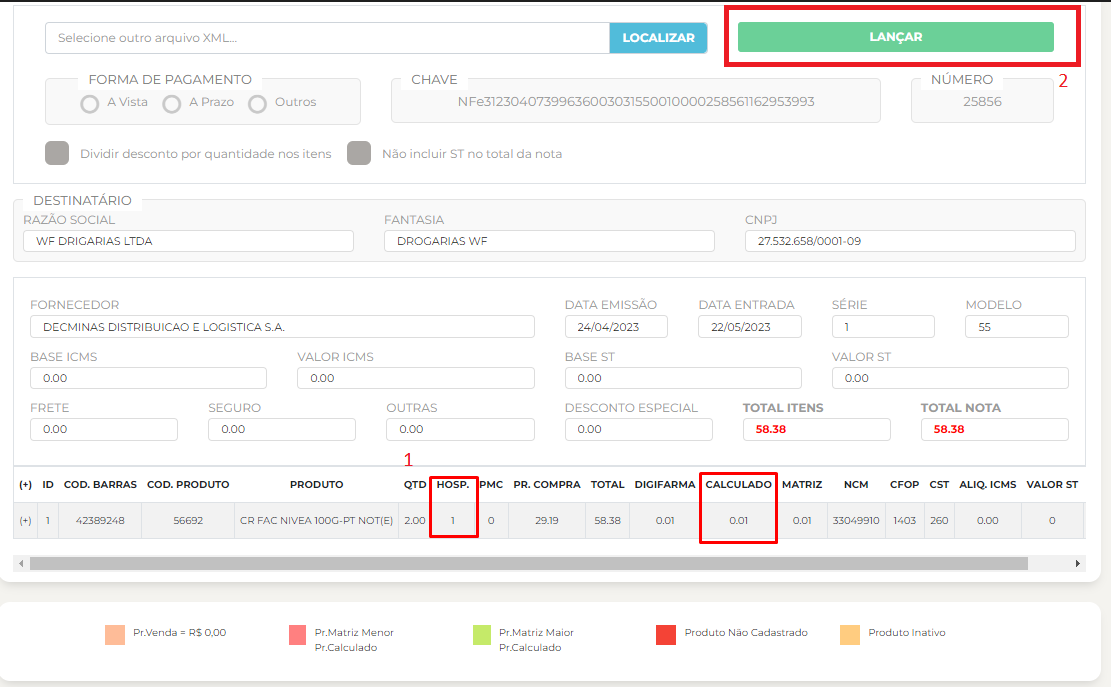 LANÇAMENTO DE NF-E - PAINEL WEB GESTOR | Base de Conhecimento