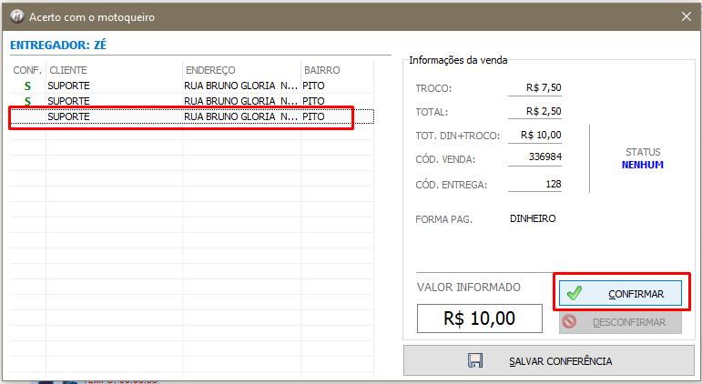 CONTROLE DE ENTREGAS | Base de Conhecimento